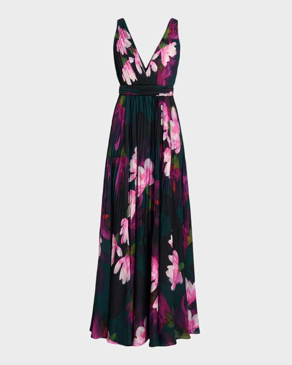 Vera Floral Pleated Maxi Dress